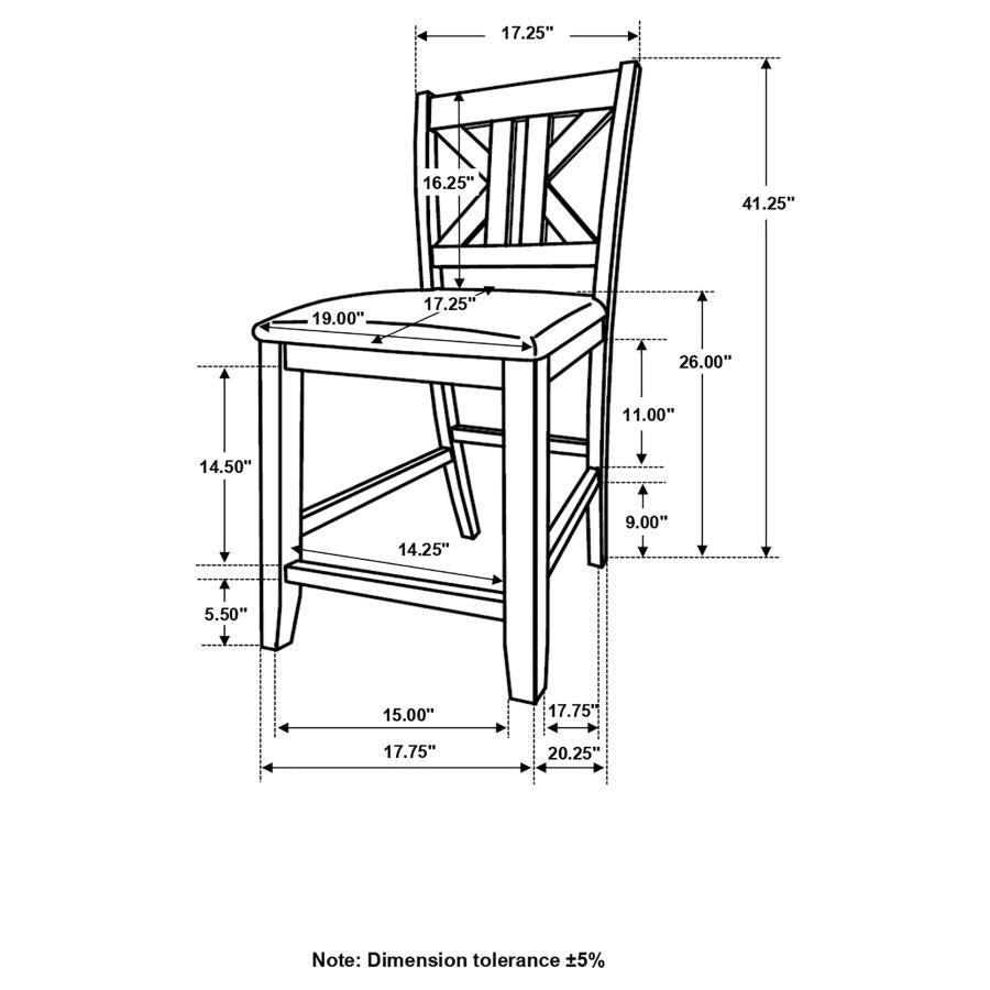 Athens 7-piece Counter Height Dining Set Barn Grey 109858-S7 Coaster FredCo