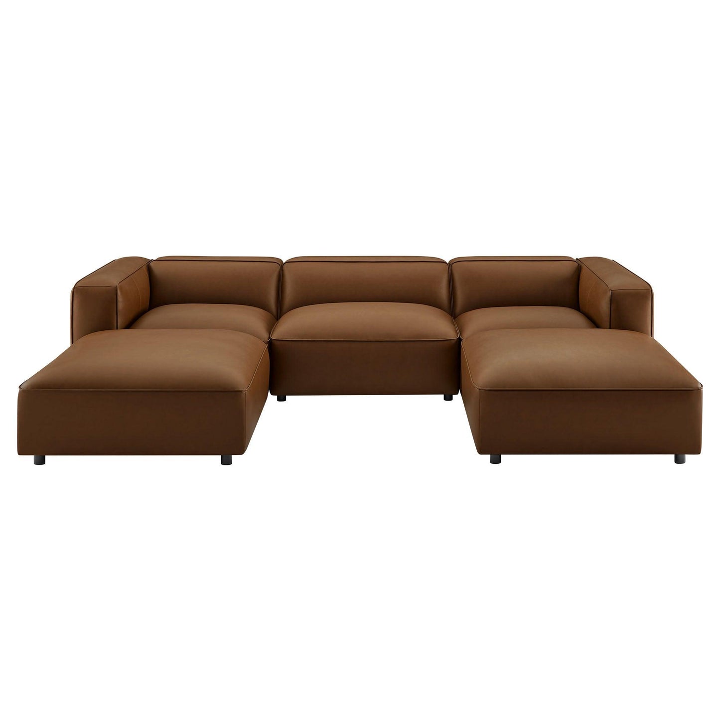 Auren 5-Piece Upholstered Vegan Leather Modular U-Shaped Sofa by Modway EEI-7131 FredCo