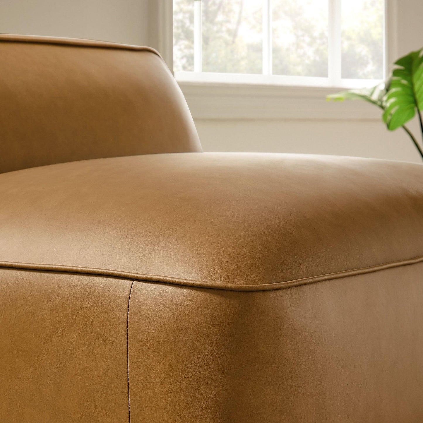 Auren Upholstered Vegan Leather Modular Armless Chair by Modway EEI-7121 FredCo