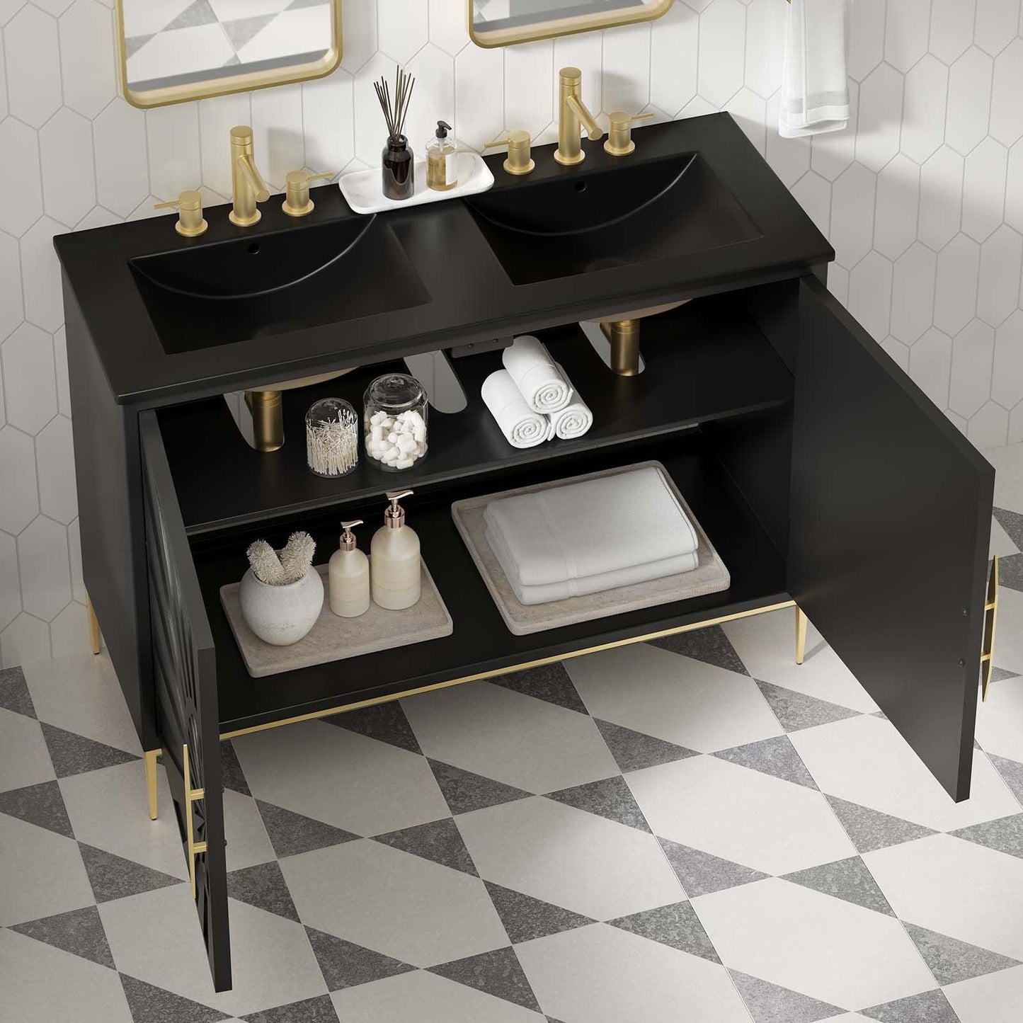 Awaken 48" Double Sink Bathroom Vanity, EEI-6307 FredCo