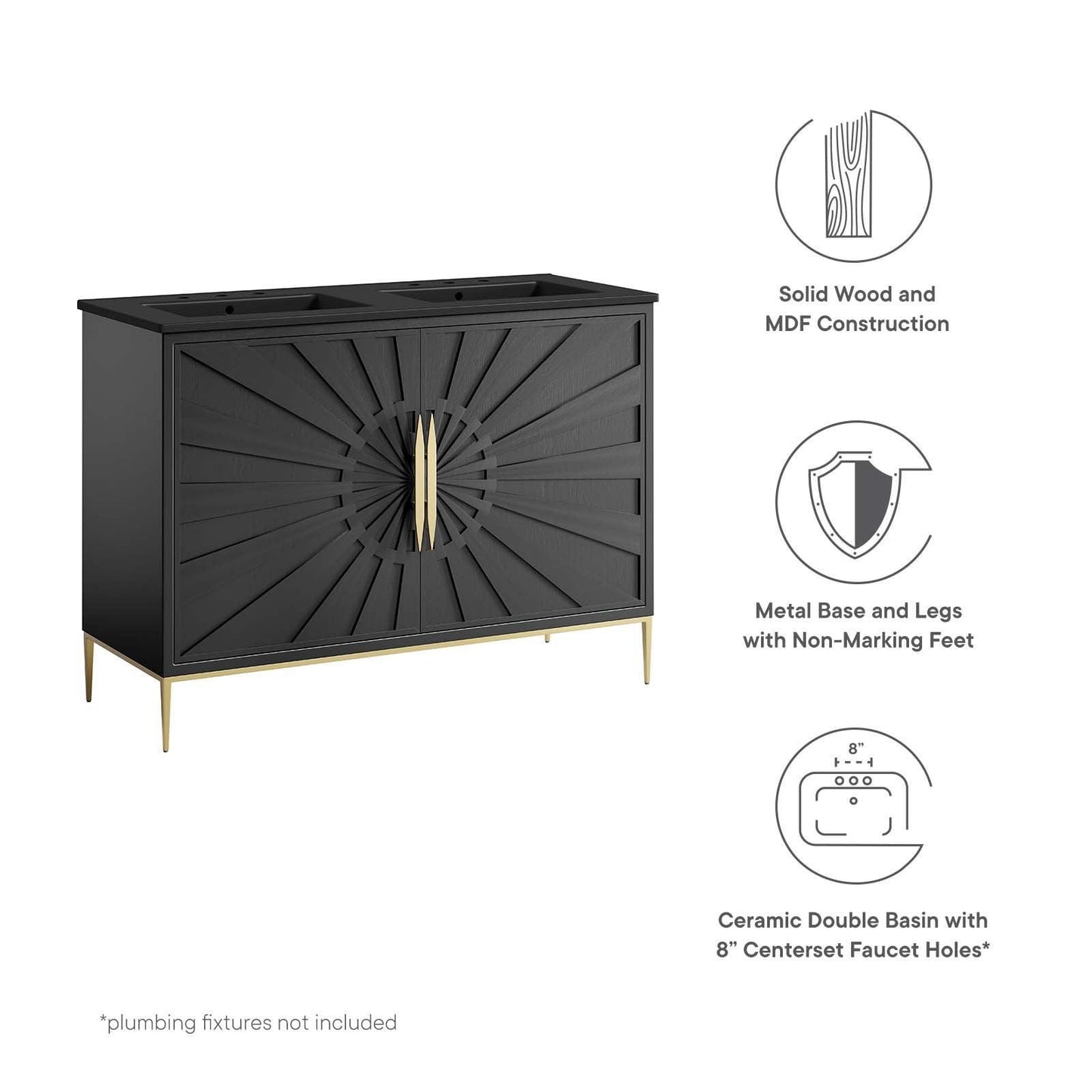 Awaken 48" Double Sink Bathroom Vanity, EEI-6307 FredCo