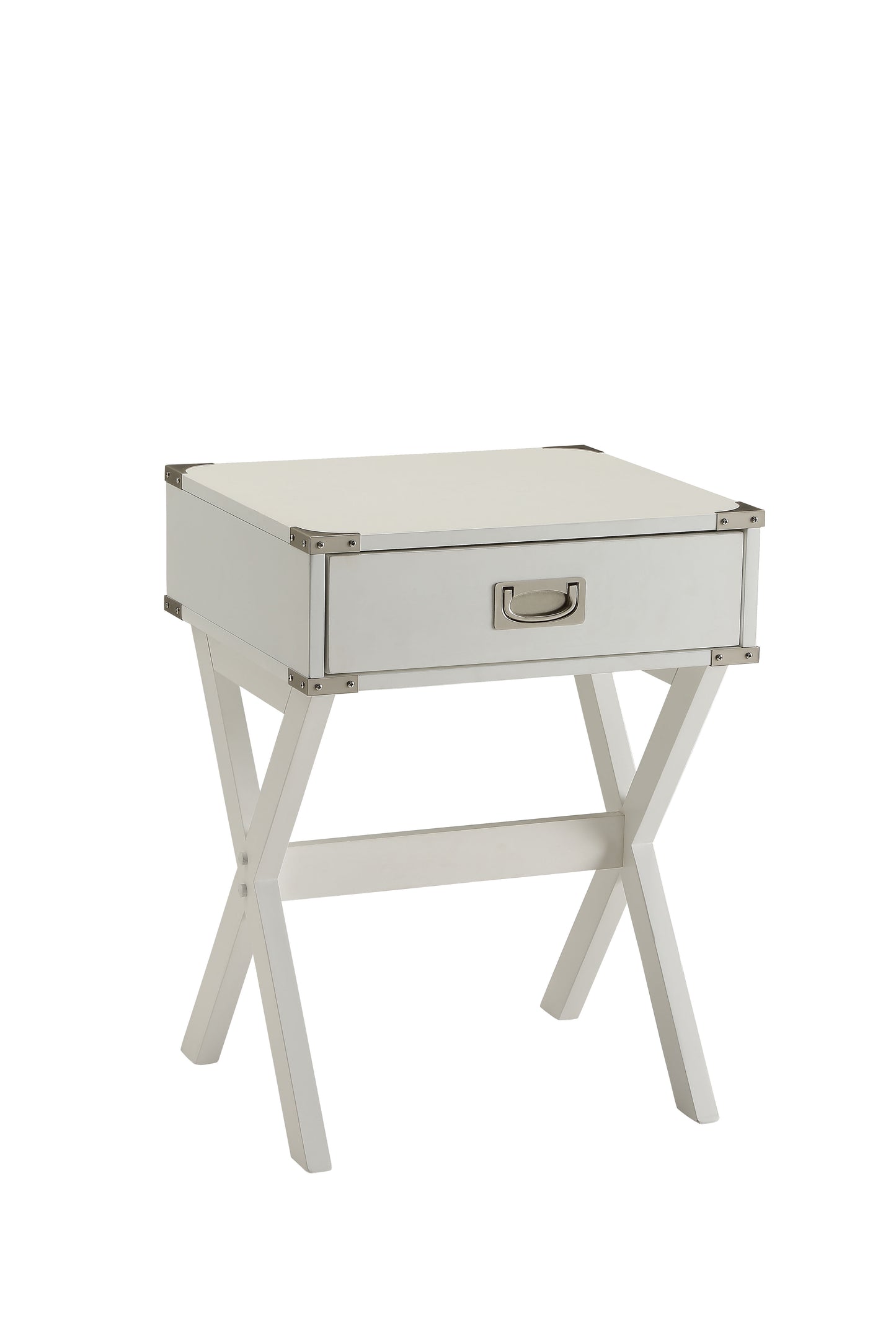 Babs White Finish Accent Table FredCo