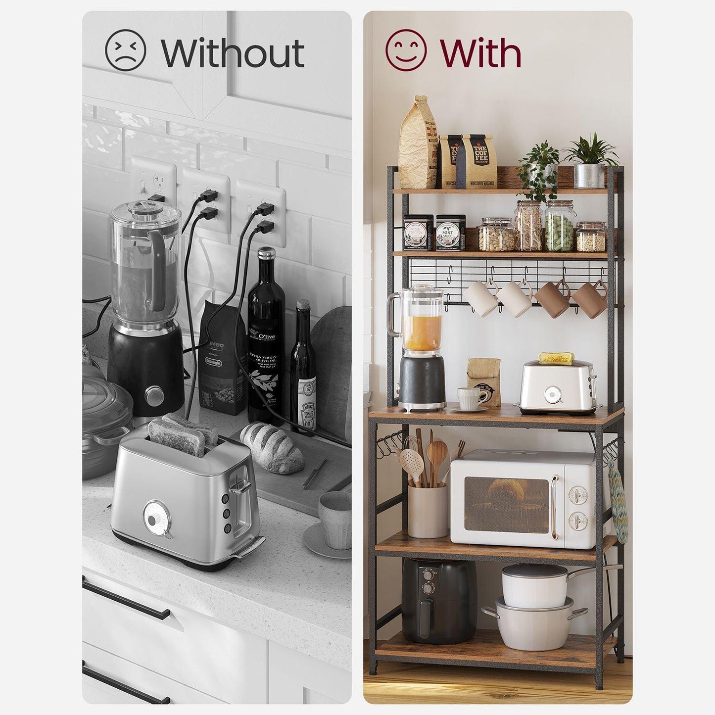 Bakers Rack with Power Outlet FredCo