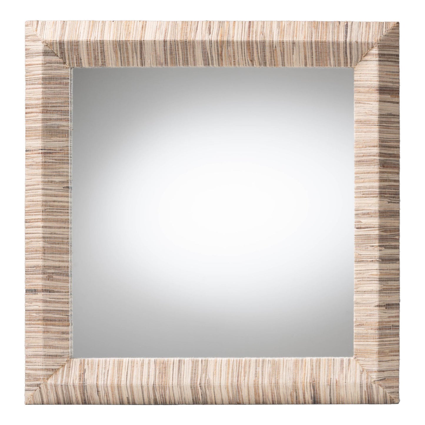 bali & pari Adino Bohemian Woven Natural Grasscloth Square Accent Mirror FredCo