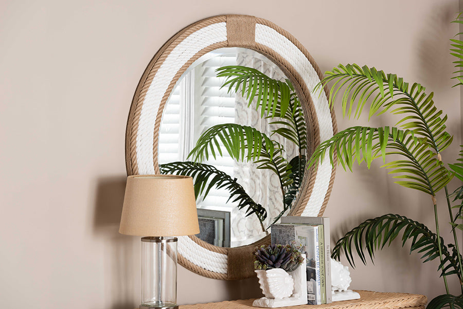 bali & pari Shara Coastal Braided Rope Accent Mirror
