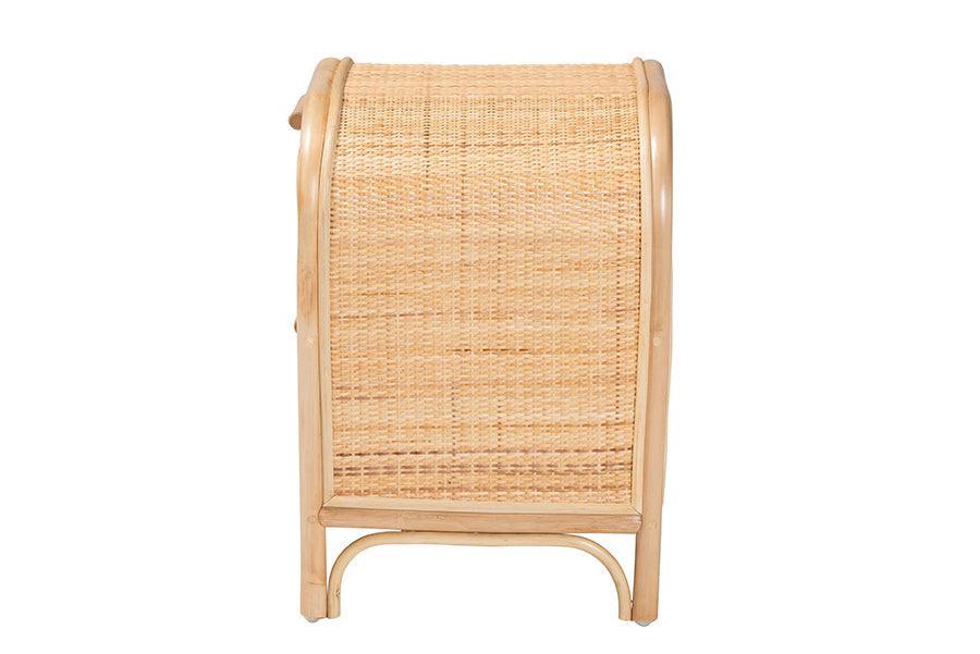 bali & pari Adrika Bohemian Natural Rattan 2-Drawer Nightstand FredCo
