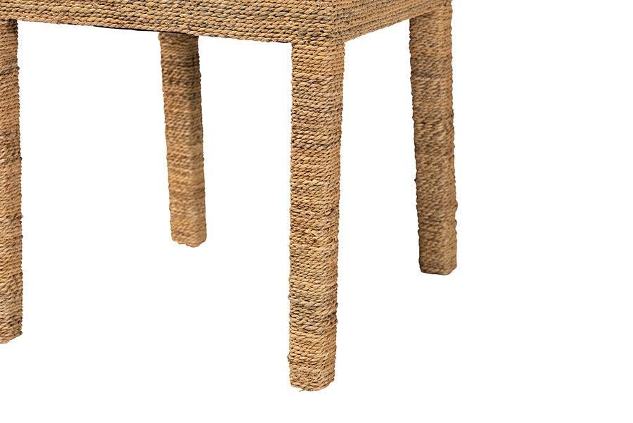 bali & pari Anfield Modern Bohemian Natural Seagrass and Mahogany Wood Dining Chair FredCo