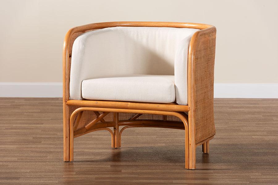 bali & pari Bandung Bohemian Light Honey Rattan Accent Chair FredCo