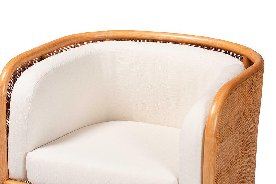 bali & pari Bandung Bohemian Light Honey Rattan Accent Chair FredCo