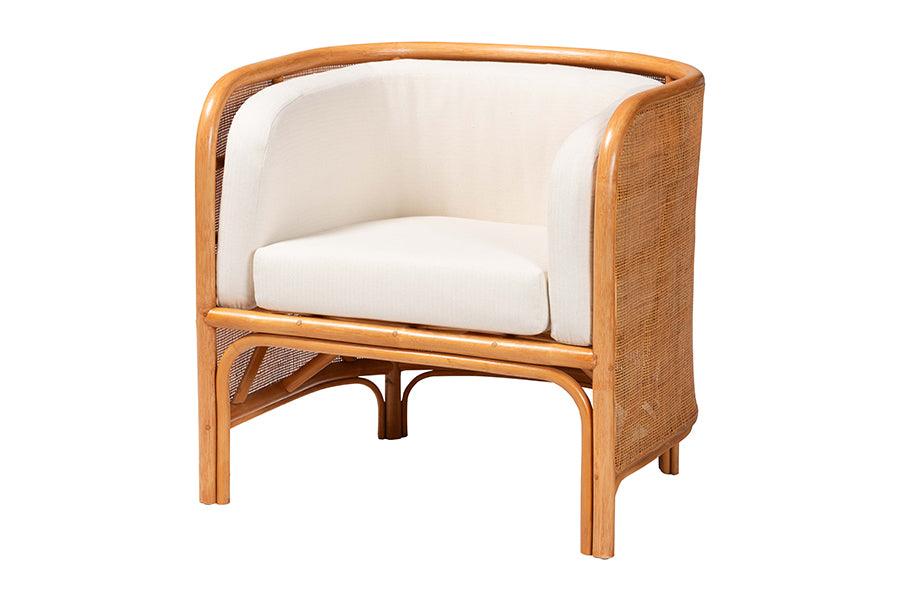 bali & pari Bandung Bohemian Light Honey Rattan Accent Chair FredCo