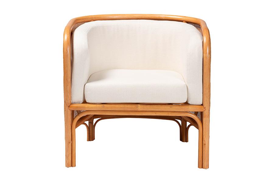bali & pari Bandung Bohemian Light Honey Rattan Accent Chair FredCo