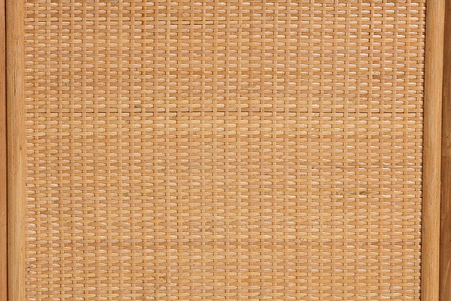 bali & pari Baylor Bohemian Light Honey Rattan Storage Cabinet FredCo