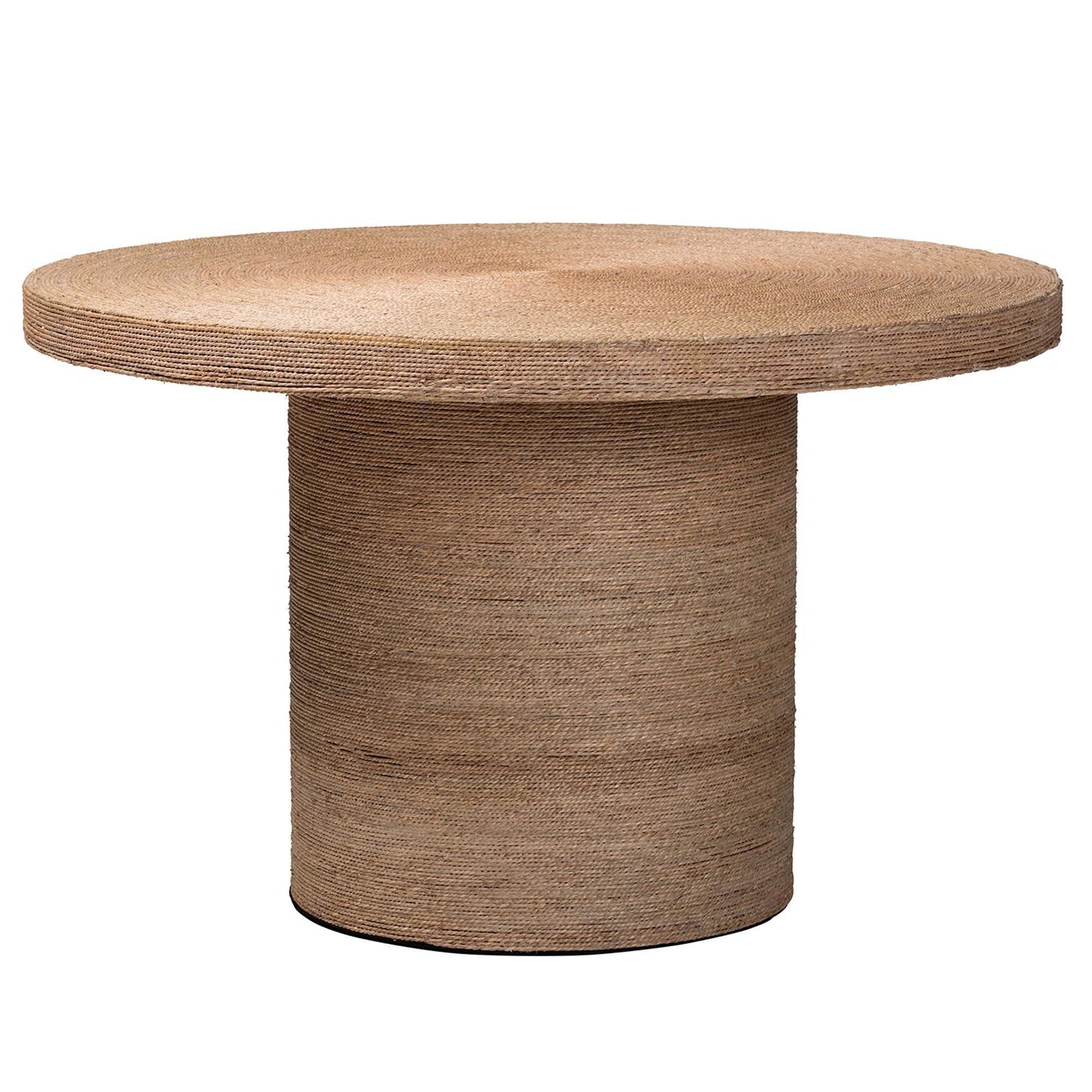 bali & pari Bistra Modern Bohemian Natural Brown Seagrass and Wood Dining Table FredCo