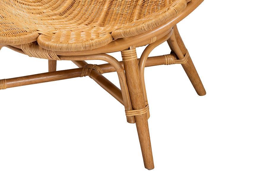 bali & pari Blossom Bohemian Honey Rattan Accent Flower Chair FredCo