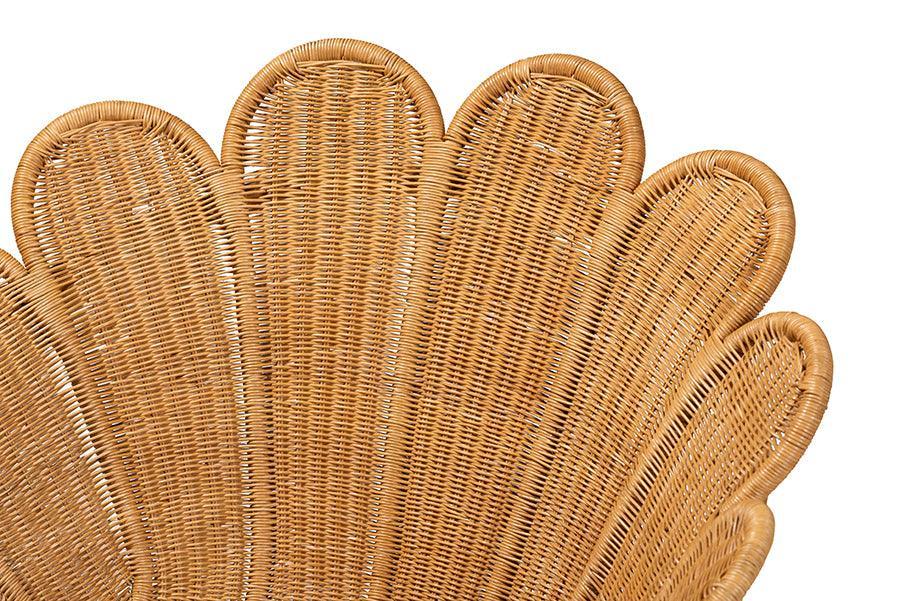 bali & pari Blossom Bohemian Honey Rattan Accent Flower Chair FredCo