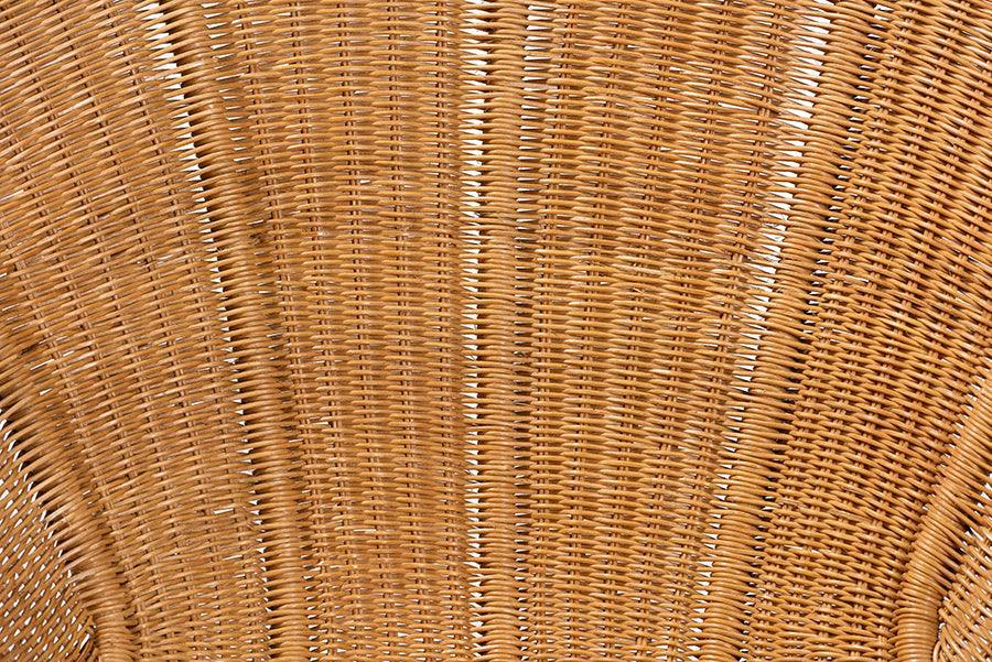 bali & pari Blossom Bohemian Honey Rattan Accent Flower Chair FredCo