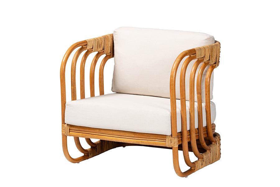 bali & pari Corsa Modern Bohemian Natural Rattan Arm Chair FredCo