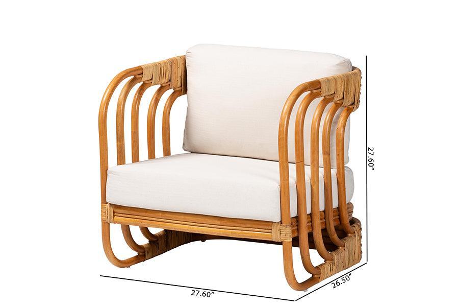 bali & pari Corsa Modern Bohemian Natural Rattan Arm Chair FredCo