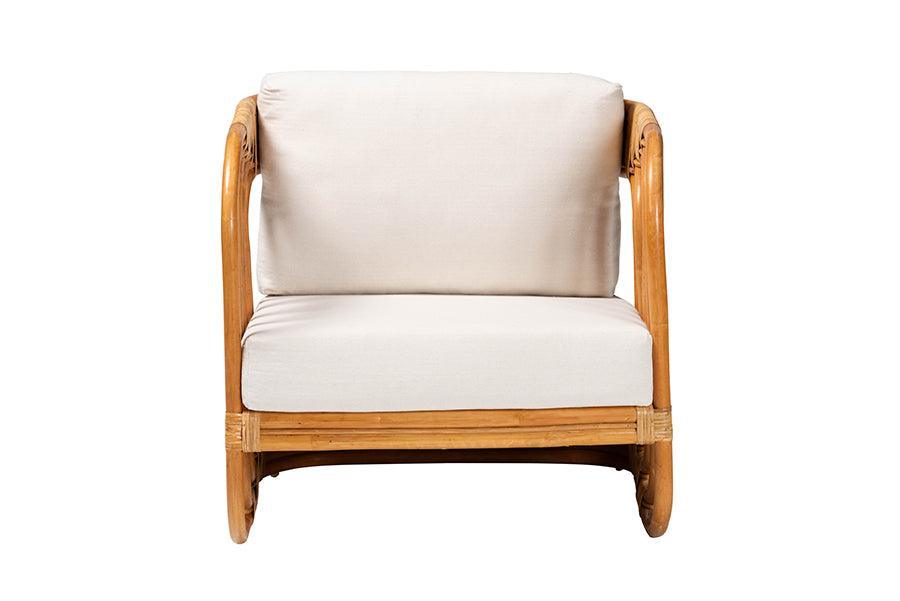 bali & pari Corsa Modern Bohemian Natural Rattan Arm Chair FredCo