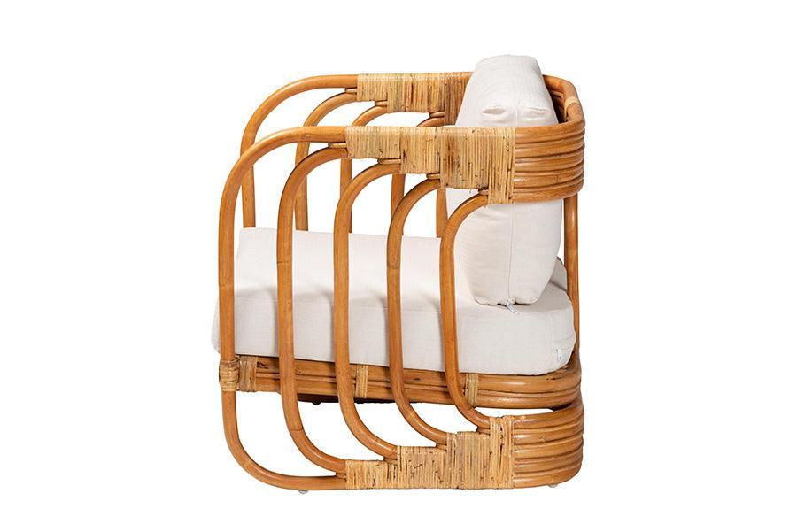 bali & pari Corsa Modern Bohemian Natural Rattan Arm Chair FredCo