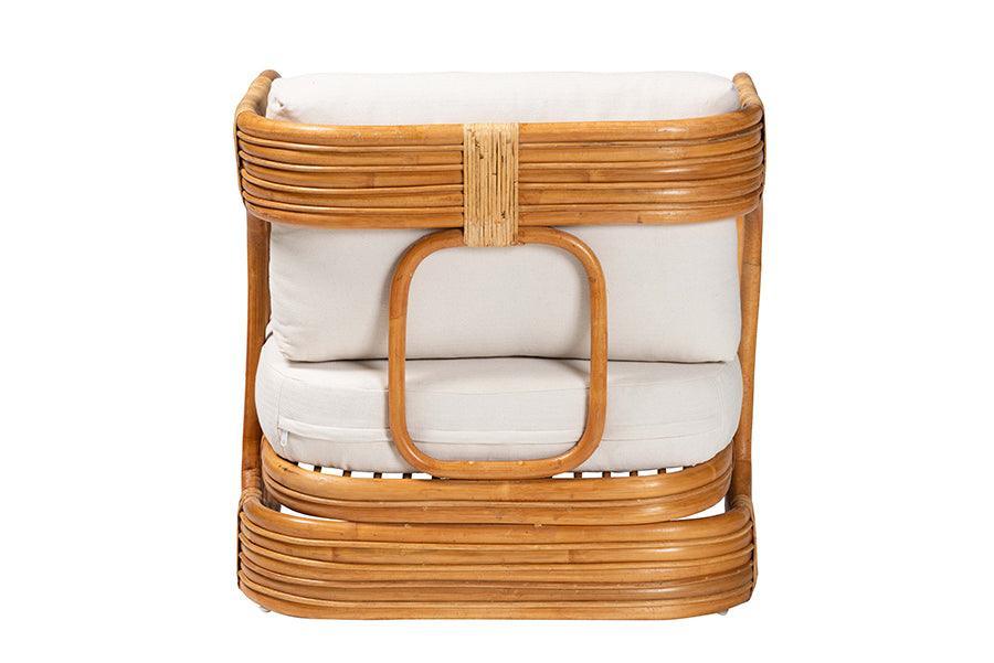 bali & pari Corsa Modern Bohemian Natural Rattan Arm Chair FredCo