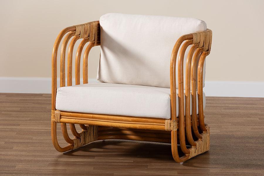 bali & pari Corsa Modern Bohemian Natural Rattan Arm Chair FredCo