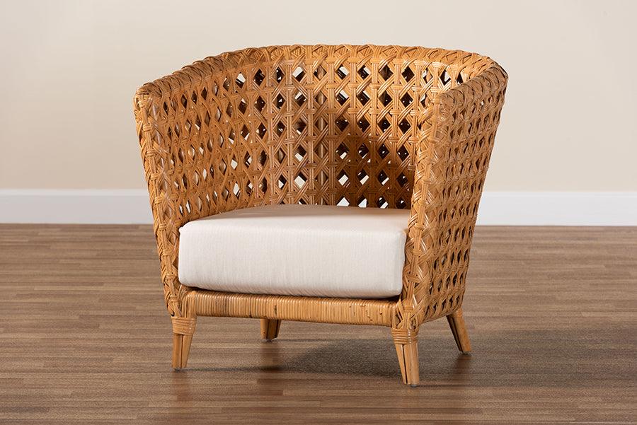 bali & pari Daiwa Bohemian Light Honey Ratan Accent Chair FredCo
