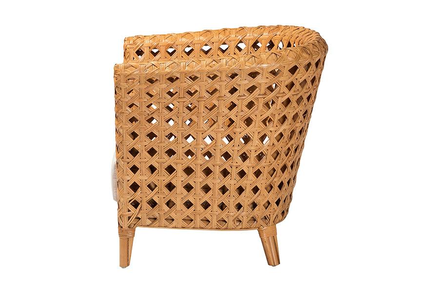 bali & pari Daiwa Bohemian Light Honey Ratan Accent Chair FredCo