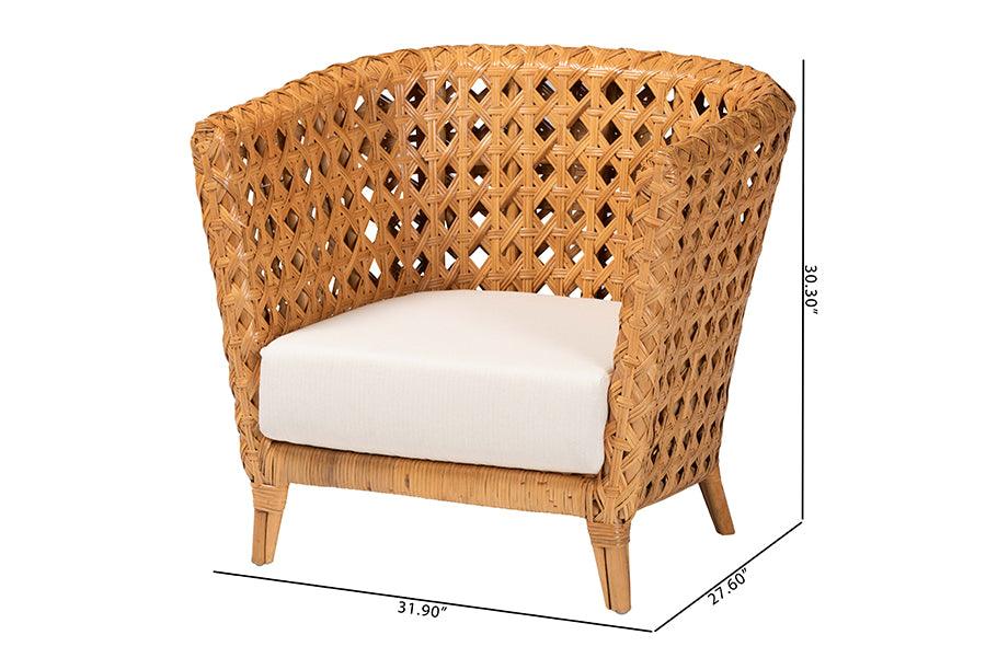 bali & pari Daiwa Bohemian Light Honey Ratan Accent Chair FredCo