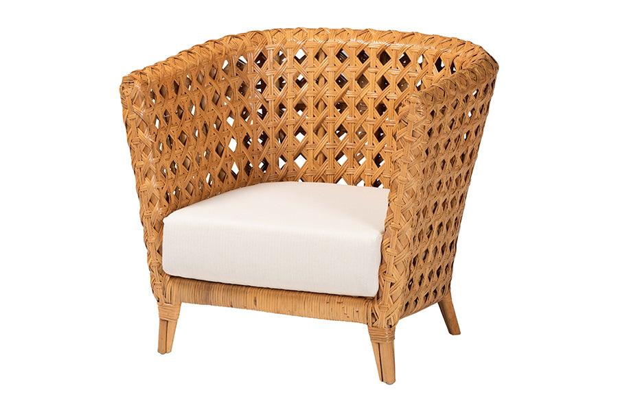 bali & pari Daiwa Bohemian Light Honey Ratan Accent Chair FredCo