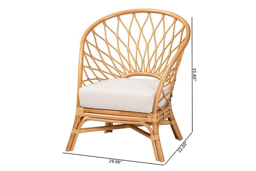 bali & pari Emmeline Bohemian Honey Rattan Accent Chair FredCo