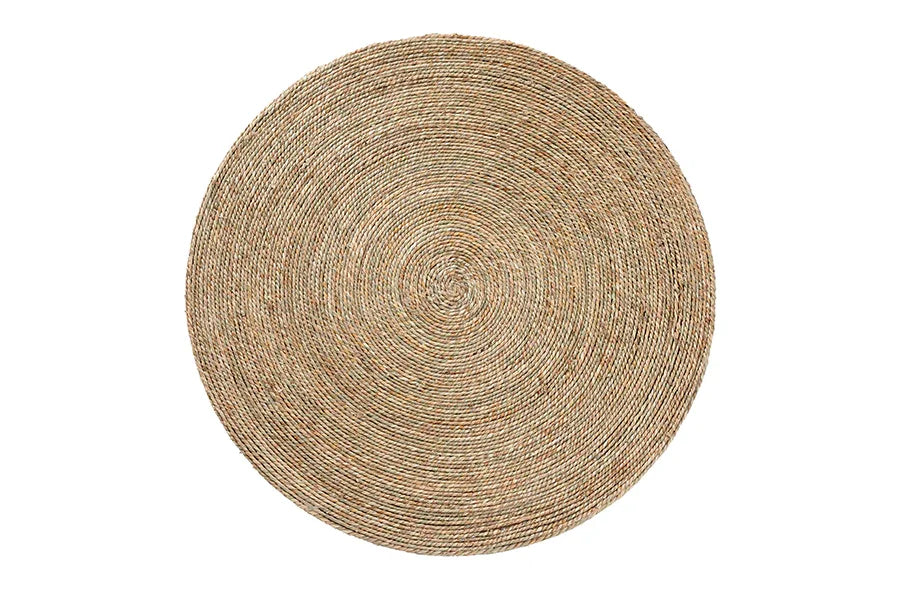 bali & pari Fumito Handwoven Seagrass End Table - Round Boho Side Table with Wrapped Frame, Handmade Coastal Décor for Living Room or Sun Room FredCo