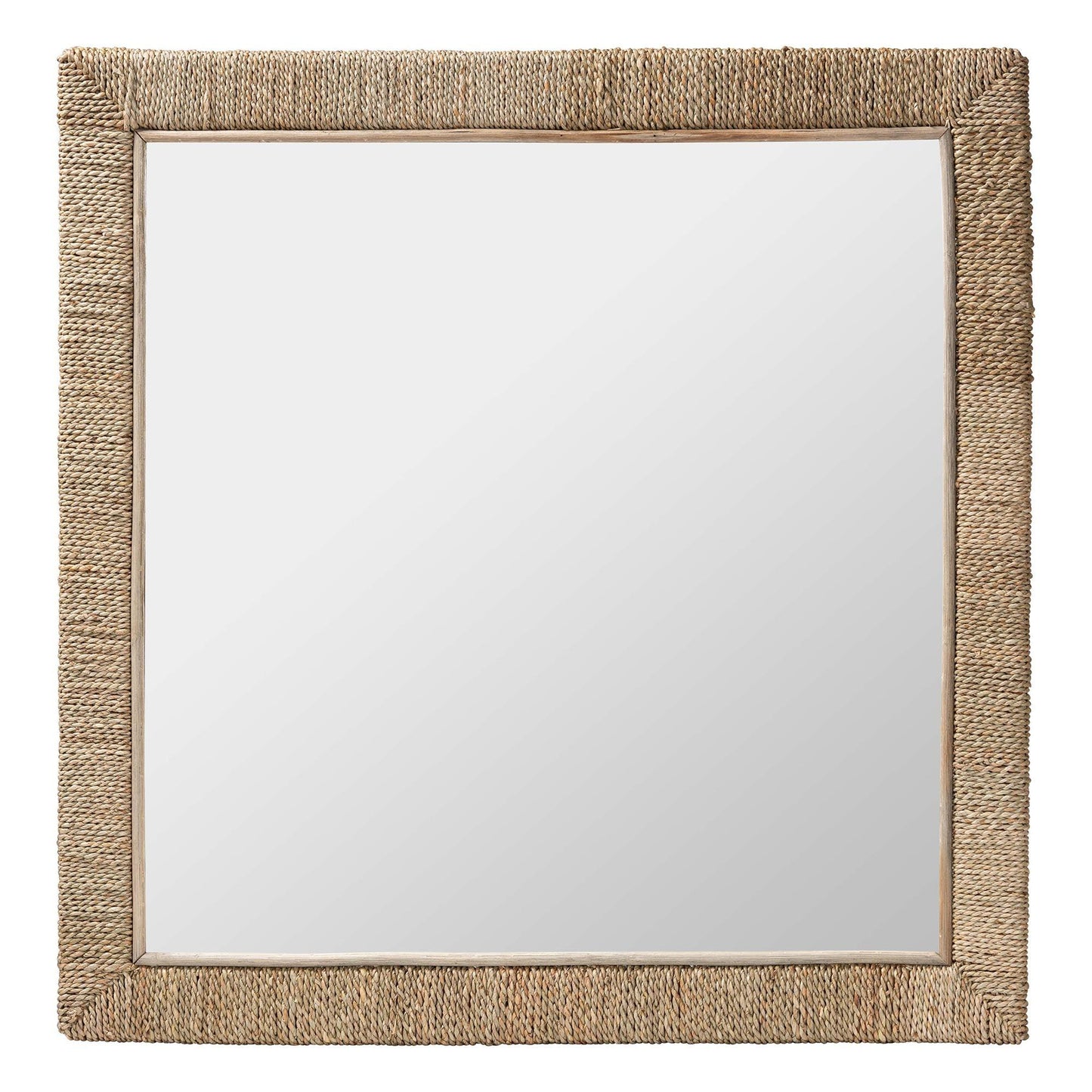 bali & pari Geralyn Japandi Natural Seagrass Square Wall Mirror FredCo