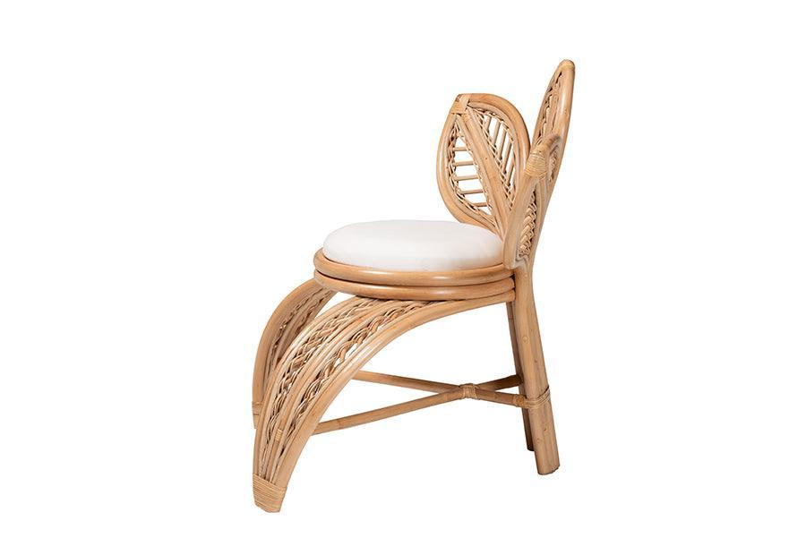 bali & pari Gresham Modern Bohemian Natural Rattan Leaf Accent Chair FredCo