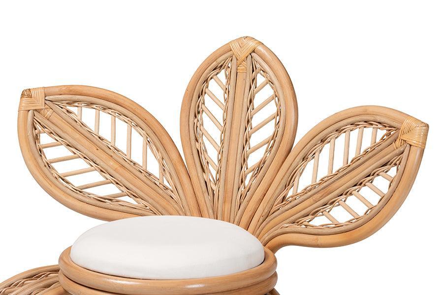 bali & pari Gresham Modern Bohemian Natural Rattan Leaf Accent Chair FredCo