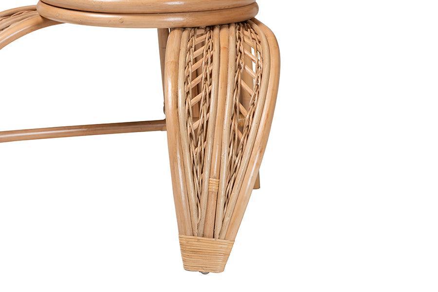 bali & pari Gresham Modern Bohemian Natural Rattan Leaf Accent Chair FredCo