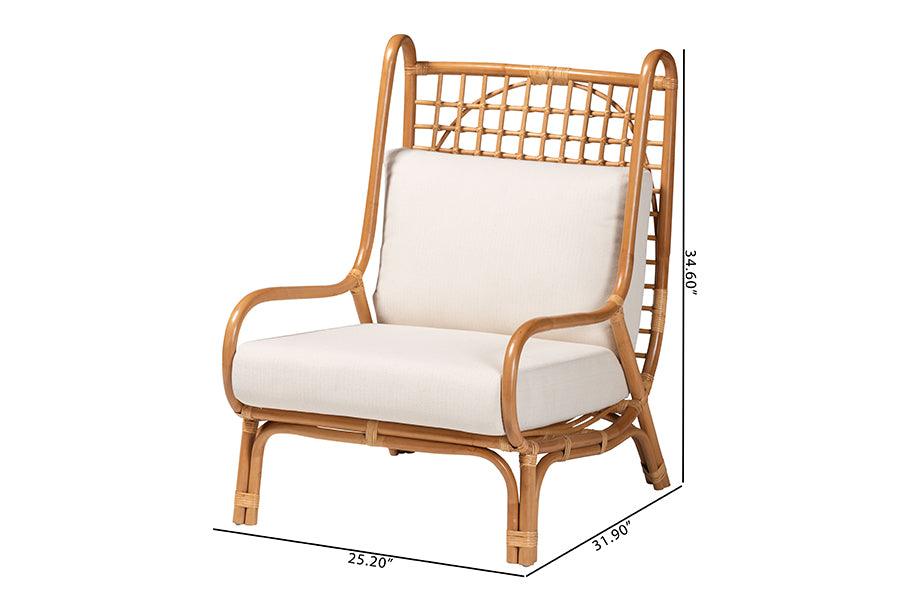 bali & pari Helina Bohemian Light Honey Rattan Accent Chair FredCo