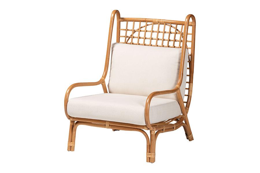bali & pari Helina Bohemian Light Honey Rattan Accent Chair FredCo