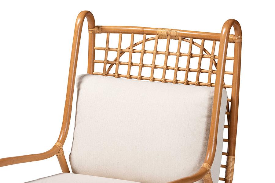 bali & pari Helina Bohemian Light Honey Rattan Accent Chair FredCo