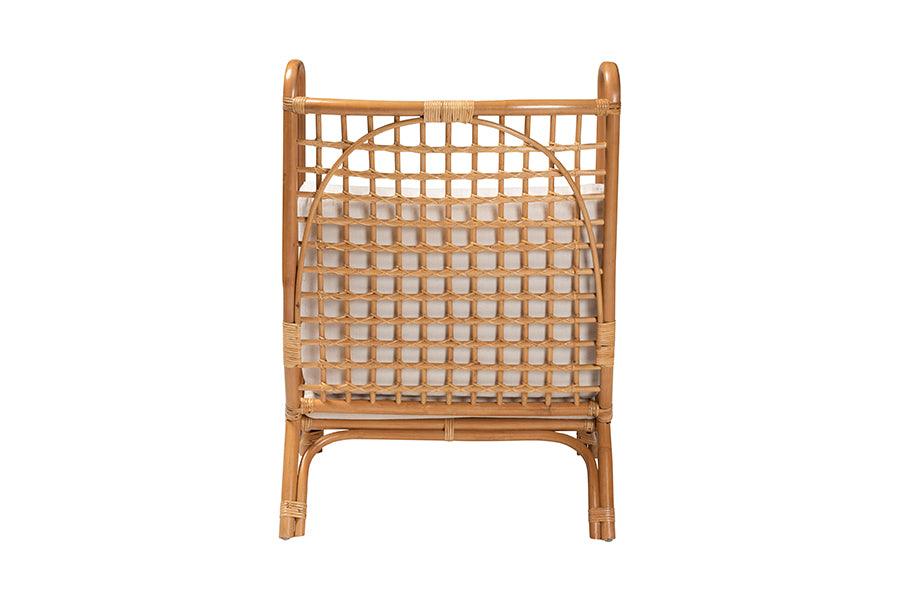bali & pari Helina Bohemian Light Honey Rattan Accent Chair FredCo