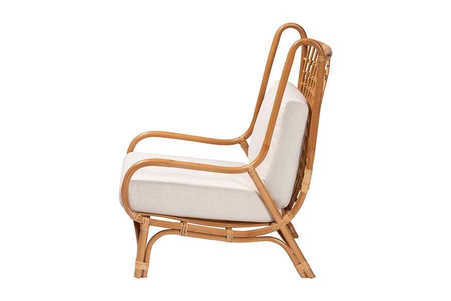 bali & pari Helina Bohemian Light Honey Rattan Accent Chair FredCo