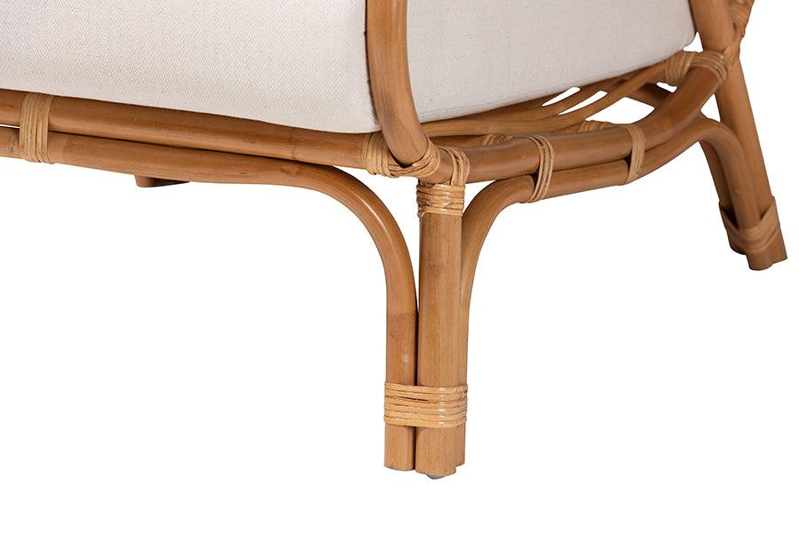 bali & pari Helina Bohemian Light Honey Rattan Accent Chair FredCo