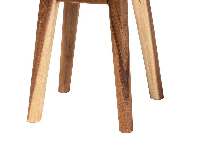 bali & pari Jia Suar Wood End Table - Handcrafted Side Table with Live Edge Round Top and Tapered Legs, Rustic Boho Accent Furniture for Living Room, Bedroom, or Patio FredCo