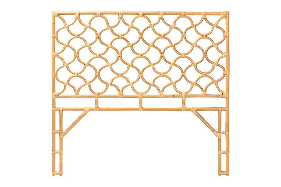 bali & pari Kalcya Bohemian Natural Rattan Queen Size Standalone Headboard FredCo