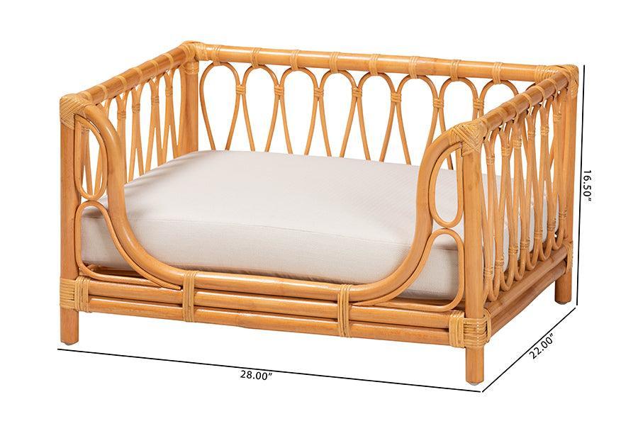 bali & pari Kierra Bohemian Honey Rattan Pet Bed FredCo