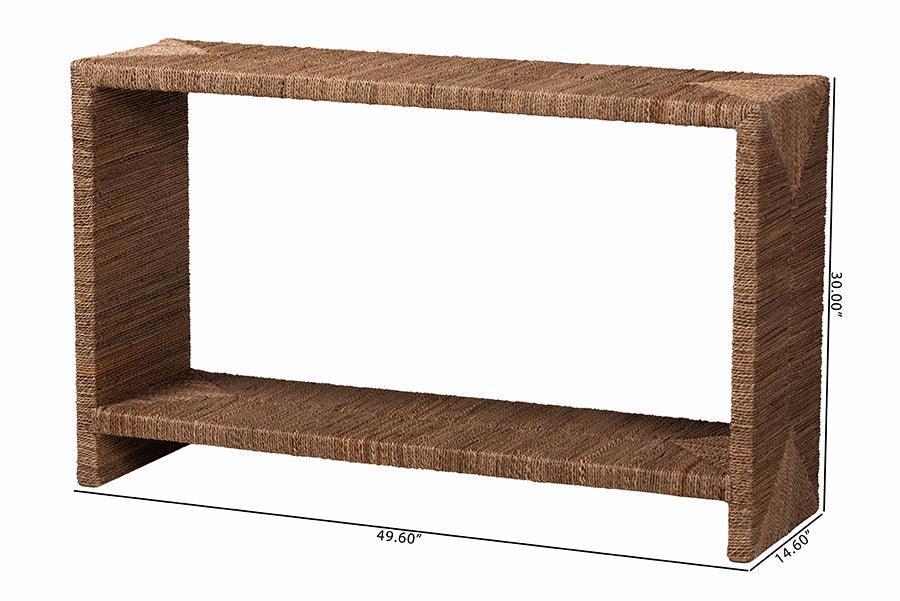 bali & pari Liza Bohemian Natural Seagrass Console Table FredCo