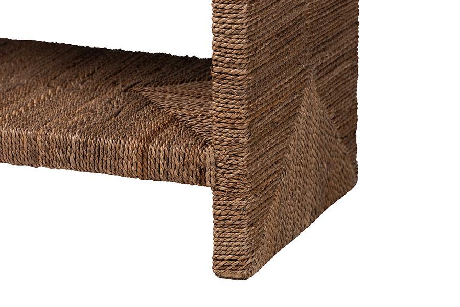 bali & pari Liza Bohemian Natural Seagrass Console Table FredCo