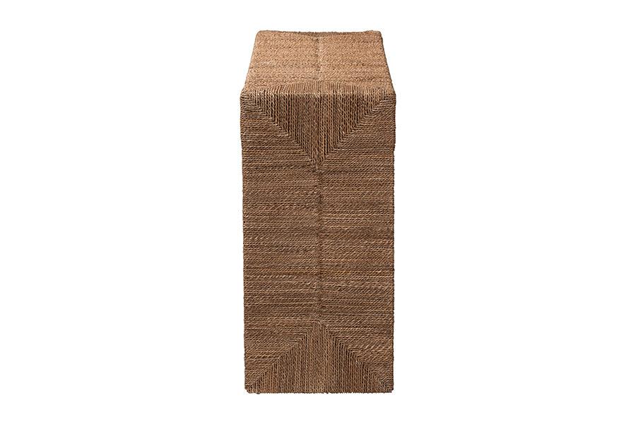 bali & pari Liza Bohemian Natural Seagrass Console Table FredCo