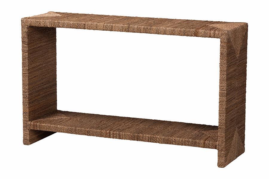 bali & pari Liza Bohemian Natural Seagrass Console Table FredCo