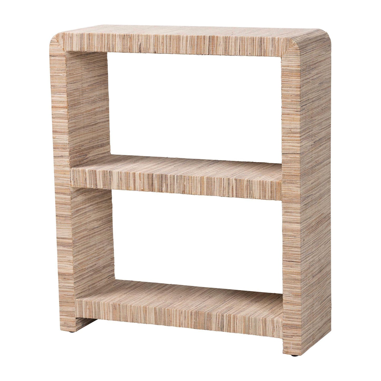bali & pari Lucy Bohemian Woven Grasscloth Bookshelf FredCo